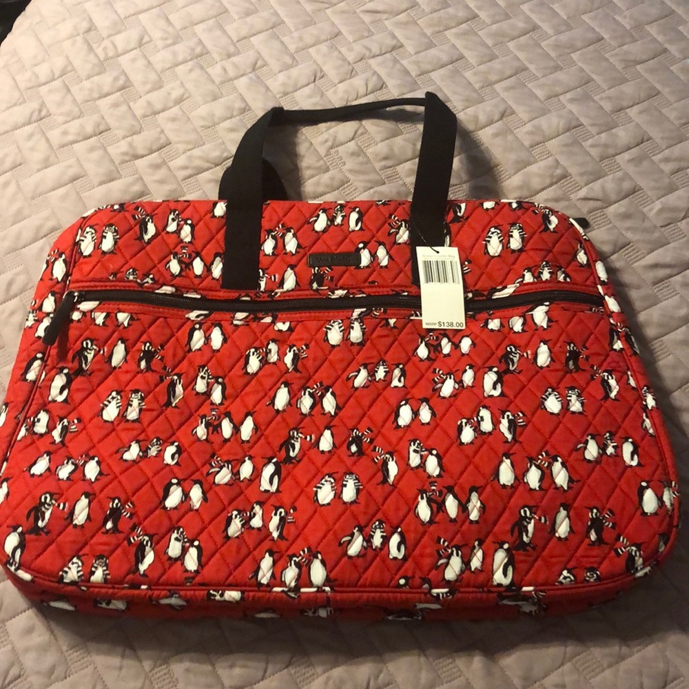 NWT Vera Bradley Grand Traveler Bag Red Penguins